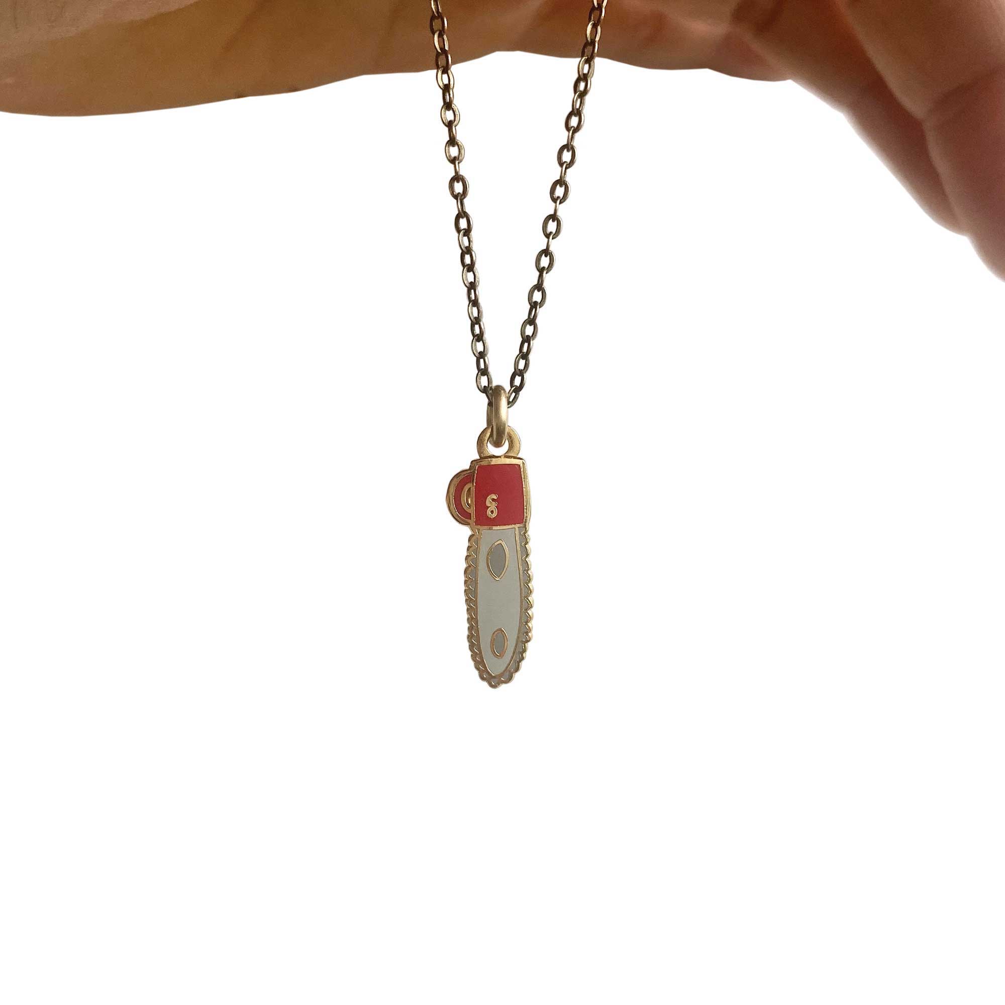 Chainsaw Charm Necklace by Mehoi MEHOI